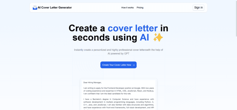 AI Cover Letter Generator