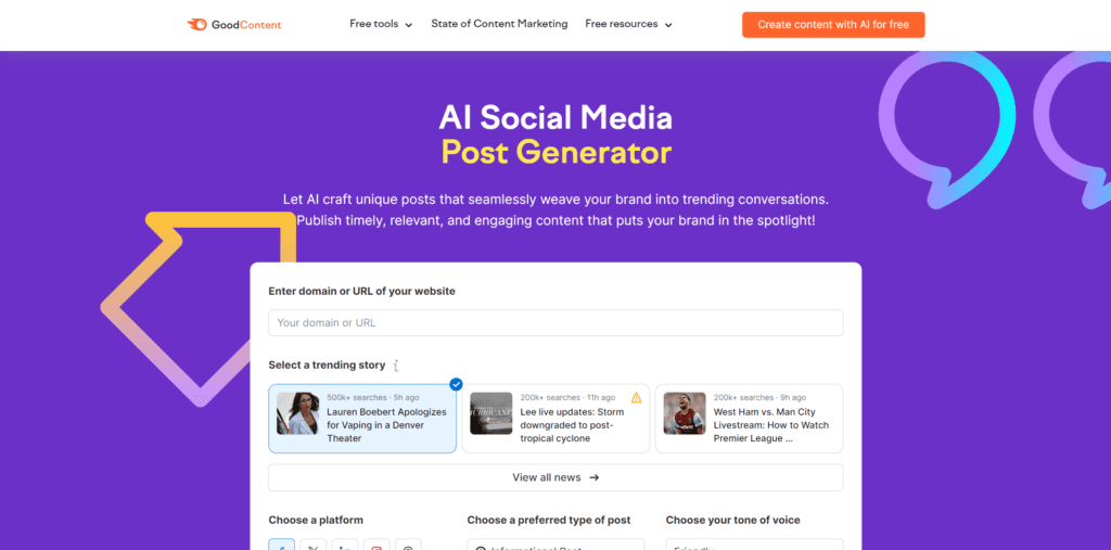 AI Social Media Post Generator | SEMRUSH