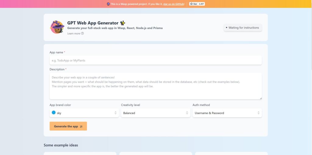 GPT Web App Generator