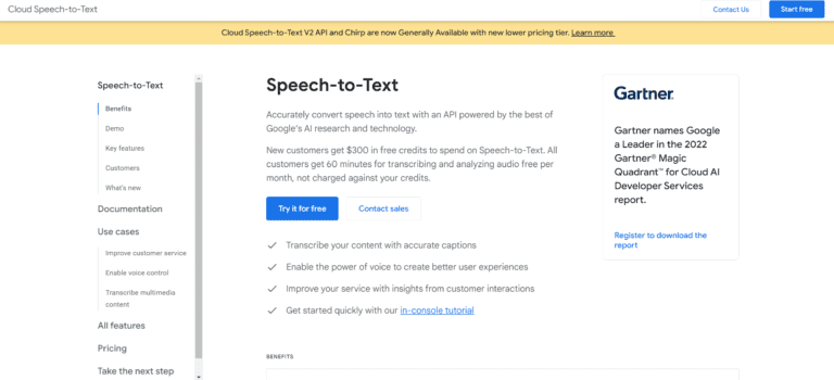 Google Cloud Speech to Text